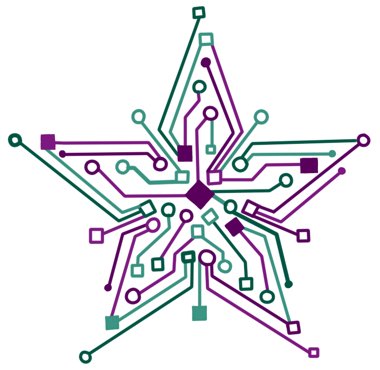 NERI-CORE logo, looking like a chipset star